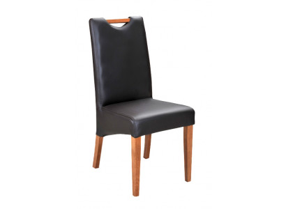 Design armchair upholstery set 4x chair wood 100% leather chairs restaurant dining room