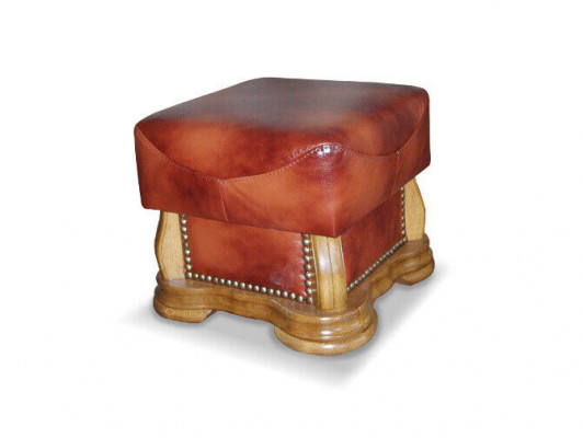 XXL Footstool Club Lounge Ottoman Leather Textile Decor Ottoman Designer Pouf