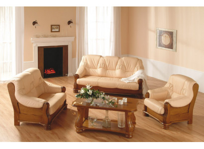 Leather sofa set men's club sofa couch upholstered seat 3+1+1 complete