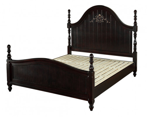 Designer bed: country house wood hotel metal beds double bedroom wooden furniture