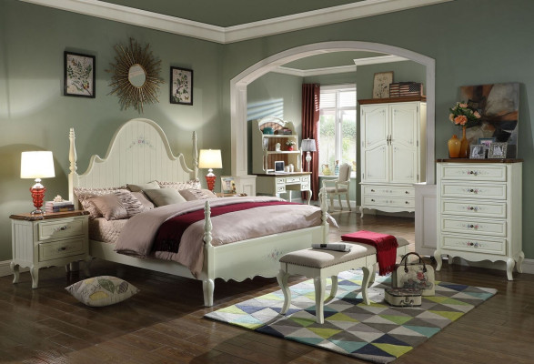 Upholstered Bed Luxury Bedroom Design Beds Textile Wood Bed Frame New