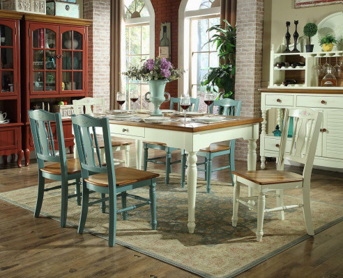 Designer dining room furniture 8-piece set table chairs dresser sideboard group suite