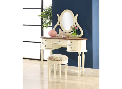 Classic Vanity Table Mirror Luxury Console Stool Make up Table Country House New