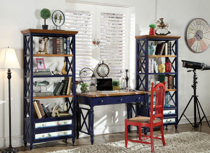 Desk 2-piece set table cabinet study room real wood furniture office dining table