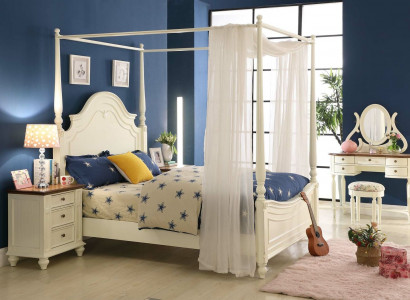 Canopy Bed 3-piece Set Bedroom Beds 3-piece Set Country Furniture Nightstand