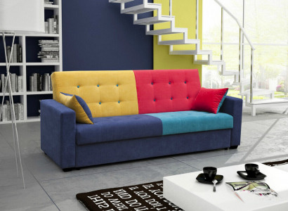 Sofa bed fabric sofa couch textile upholstery set bed function 3 seats new