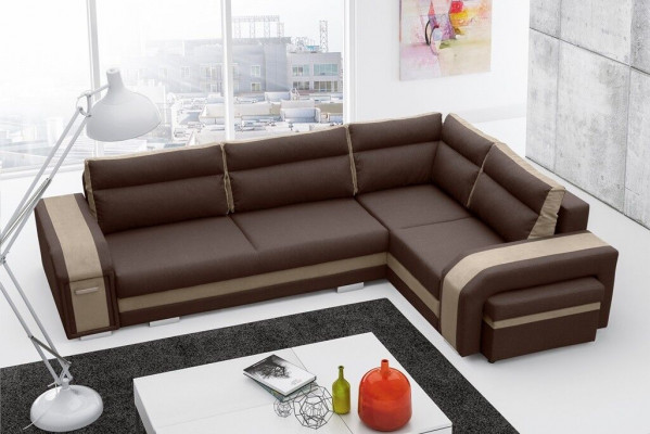 Sofa Sleeper Designer Sofa with Bed Function + Bed Box Corner Sofa Couch (New)