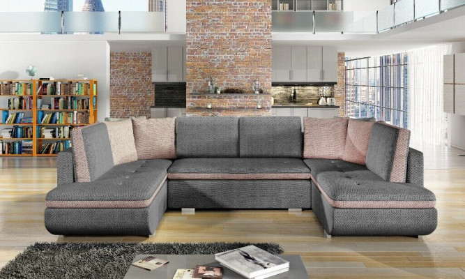 XXL living landscape corner sofa sofa couch upholstery suite corner designer new fabric