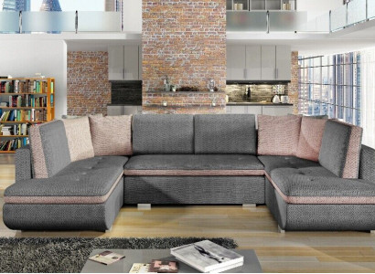 XXL living landscape corner sofa sofa couch upholstery suite corner designer new fabric