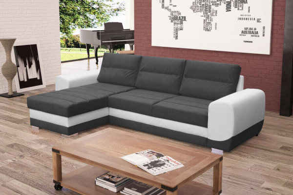 Sofa Sleeper Sofa Designer Sofa with Bed Function + Bed Box Corner Sofa Couch NEW