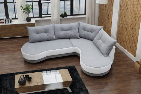 Upholstered sofa, lounge sofa, couch seating group, living room with cushions, L-shaped sofa