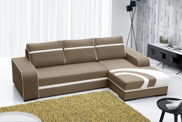 Sofa bed corner sofa with bed function and upholstery - Modern suite with sleeping function NEW