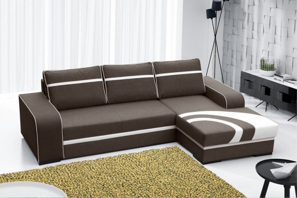 Sofa bed corner sofa with bed function and upholstery - Modern suite with sleeping function NEW