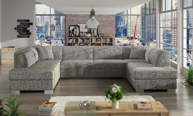 XXL living landscape corner sofa couch upholstery suite corner designer U-shape new sofa