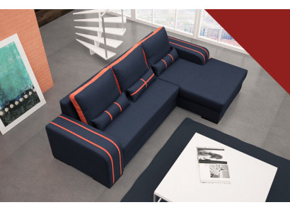 Sofa bed with bed function, bed box - Corner sofa couch, NEW design