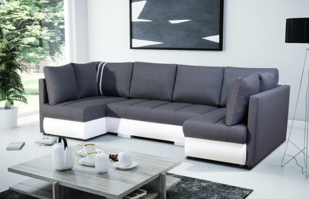 XXL living landscape sofa couch upholstery suite corner designer U-shaped corner sofa new