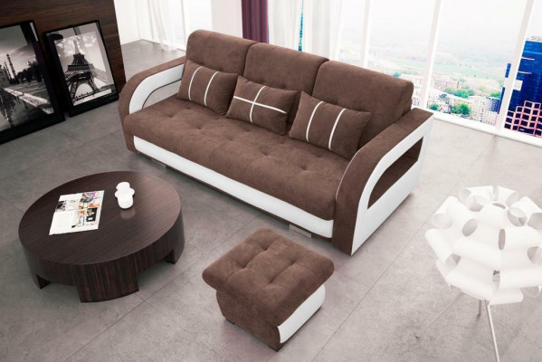 Sofa Couch Upholstery Sofas Couches Sleeper Sofa Bed Function 3-Seater + Ottoman New