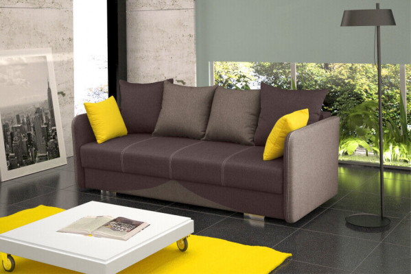 Sofa bed fold-out couch 3-seater sleeping function + storage box couch sofa fold-out sofa