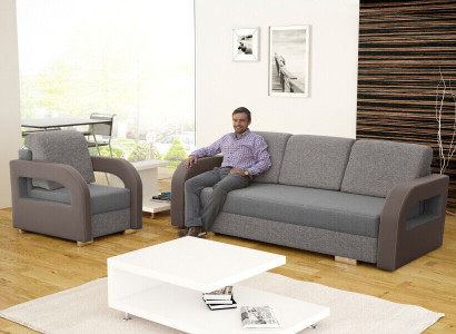 Sleeper Sofa Foldable Couch 3-Seater Sleeping Function + Storage Box Couch Design Sofa