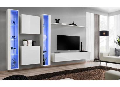 Designer modern wall unit luxury shelves complete wall cabinet living room furniture