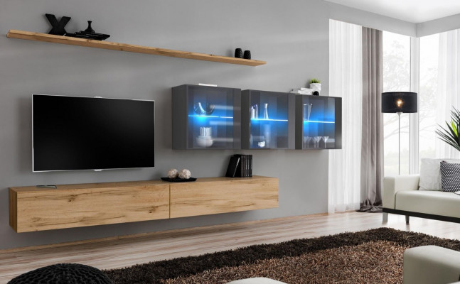 Complete 7-piece living wall 340cm TV stand sideboard wall cabinet luxury furniture