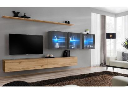 Complete 7-piece living wall 340cm TV stand sideboard wall cabinet luxury furniture