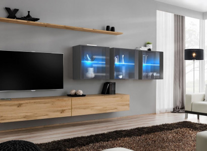 Complete 7-piece living wall 340cm TV stand sideboard wall cabinet luxury furniture