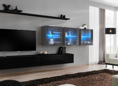 7-piece living room wall unit modern living room furniture TV stand design wall shelves complete