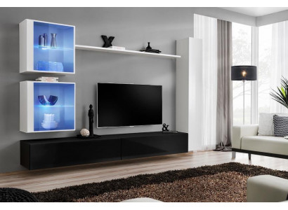 Wall unit set white wall cabinet complete TV stand wall shelf living room furniture