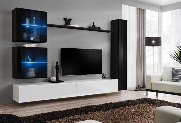 Living Room Wall Unit Set 6-piece Luxury Furniture Living Room Designer TV Stand Wall Cabinet