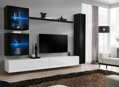 Living Room Wall Unit Set 6-piece Luxury Furniture Living Room Designer TV Stand Wall Cabinet