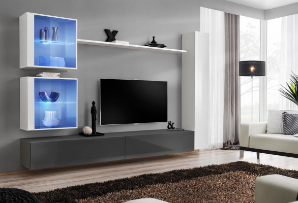 White living room wall unit set TV stand designer furniture wall cabinet sideboard