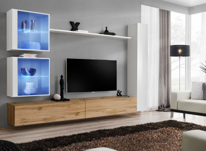 Living room complete wall unit set 6-piece designer luxury furniture wall cabinet