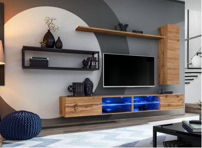 Brown Luxury New Living Room Wall Unit Set Living Room Furniture Wall Cabinet Wall Shelf
