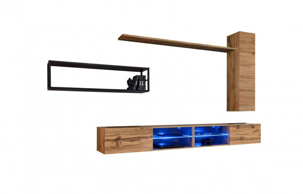 Brown Luxury New Living Room Wall Unit Set Living Room Furniture Wall Cabinet Wall Shelf