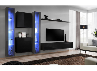 Wooden Furniture Complete Living Room Wall Unit Set Cabinet Luxury Display Case Furniture