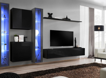Wooden Furniture Complete Living Room Wall Unit Set Cabinet Luxury Display Case Furniture