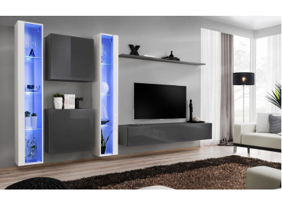 Living room furniture gray wall cabinet hanging display cabinet luxury furnishing modern