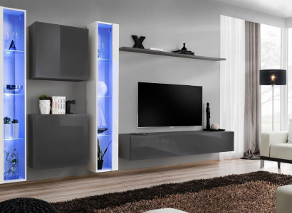 Living room furniture gray wall cabinet hanging display cabinet luxury furnishing modern