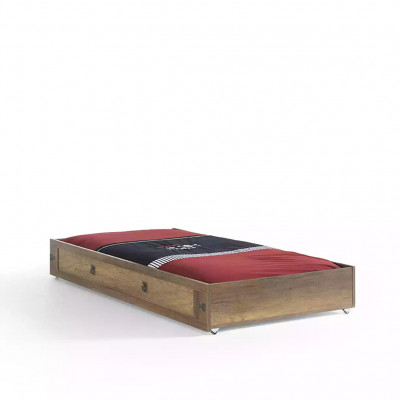 Children's Room Set Pirate Bed Frame Youth Bed Wood Brown 5-piece Set