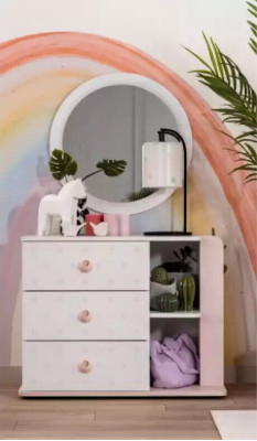 Functional bed complete bed children's furniture children's room pink 6-piece wood
