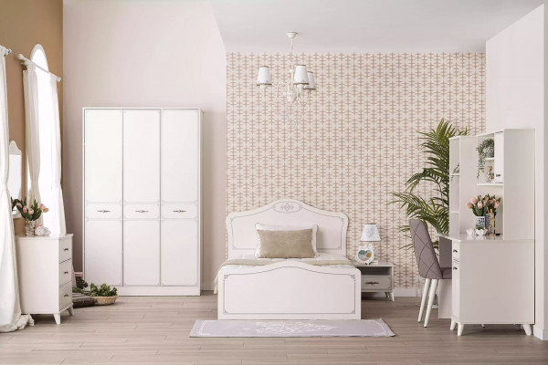 Complete Youth Functional Bed Set 8-Piece Pull-Out Wood White