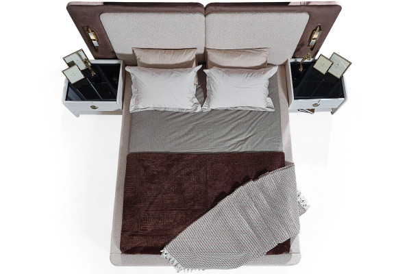 White Bedroom Complete Set Modern Bed Wardrobe 5-piece