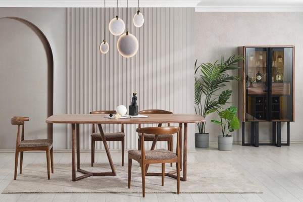 Brown dining room robust set designer dining table showcase dining group
