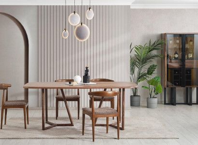 Brown dining room robust set designer dining table showcase dining group