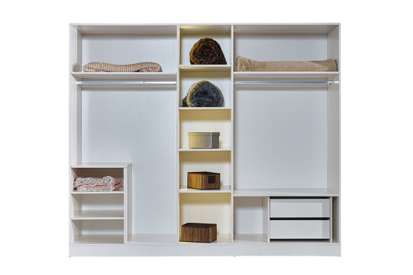 Stylish bedroom furniture designer bed 2x nightstands wardrobe