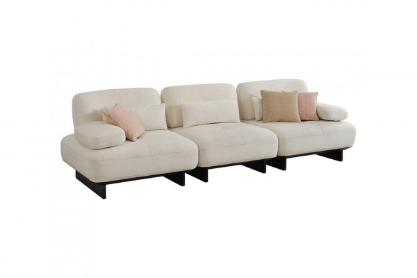 Noble Four-Seater Designer Living Room White 4-Seater Fabric Sofa Furniture