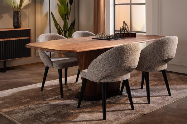 Complete dining room set rectangular dining table 4 upholstered chairs
