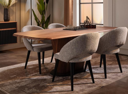 Complete dining room set rectangular dining table 4 upholstered chairs