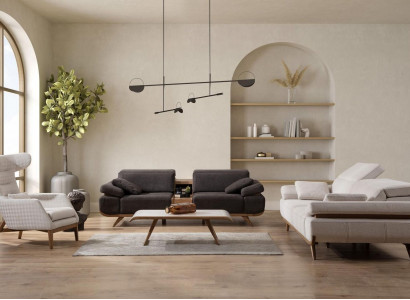 Two-tone living room sofa set modern 3+2 seater luxury armchair